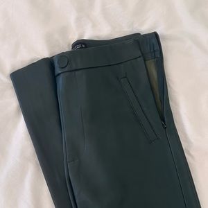 Zara Dark Green Leather Pants